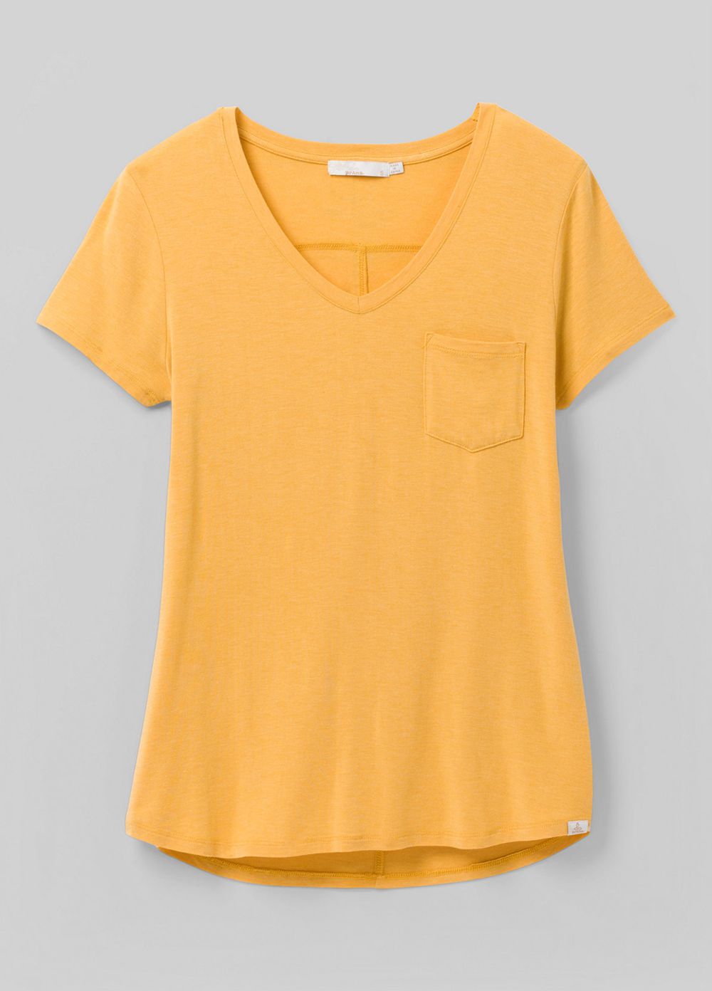 Yellow Women's PrAna Foundation Short Sleeve V-neck T-Shirts | FNWZGT284