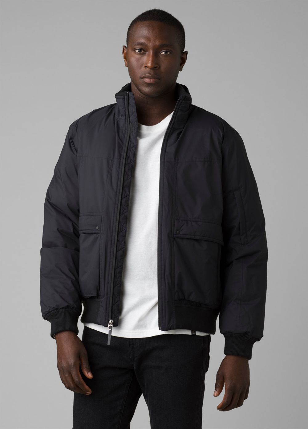 Black Men's PrAna Baadwin Bomber Jackets | YJUDWE278