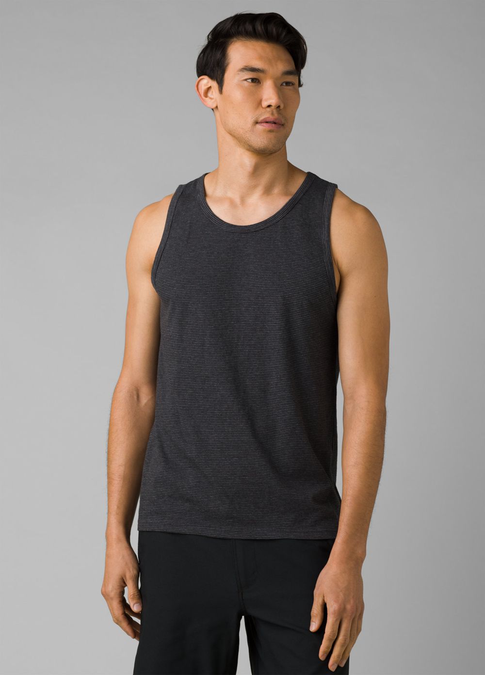 Black Men's PrAna Cotton Tank Top | LTGQKH170