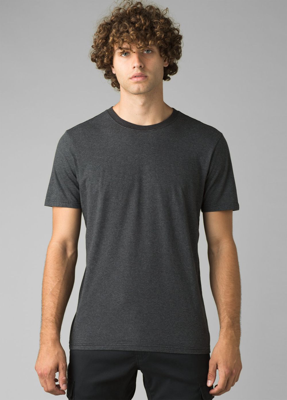 Black Men's PrAna Crew T-Shirts | MCFGNZ170