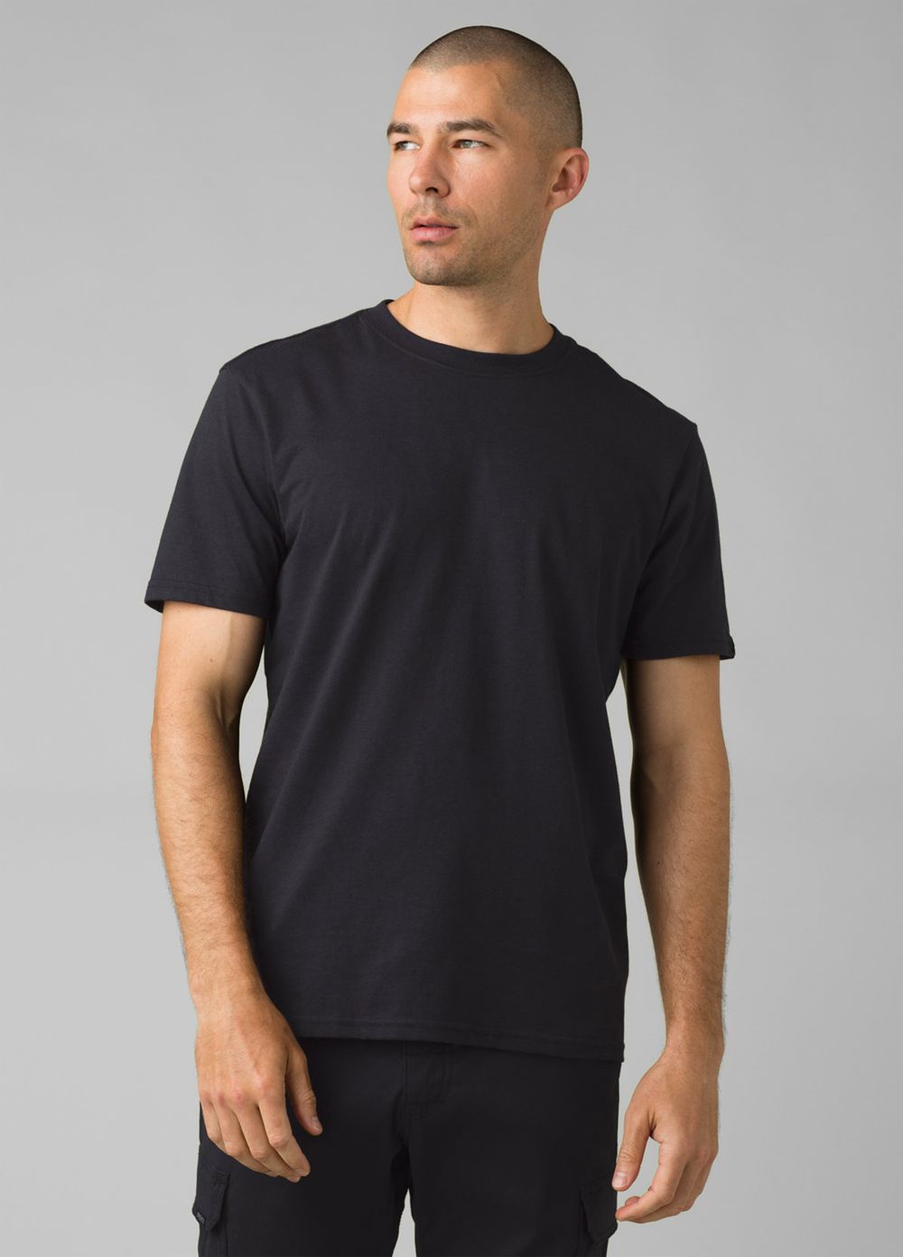 Black Men's PrAna Crew Tall T-Shirts | SXMPDF984