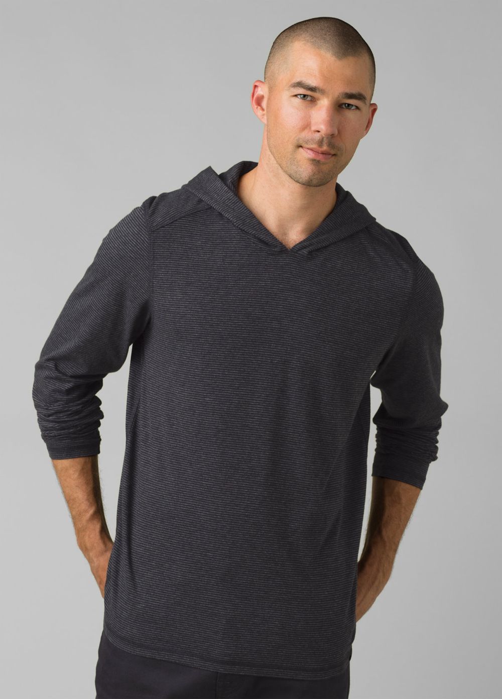 Black Men's PrAna Hooded T-Shirts | BEYZJU675