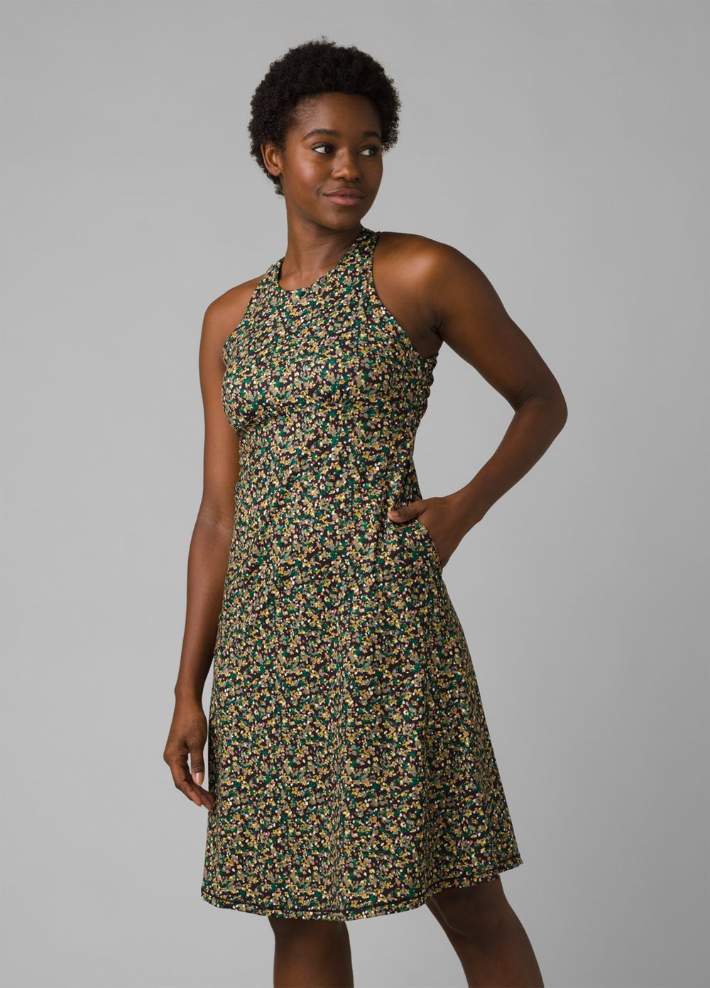 Black Women's PrAna Jewel Lake Dresses | LGVFJR127