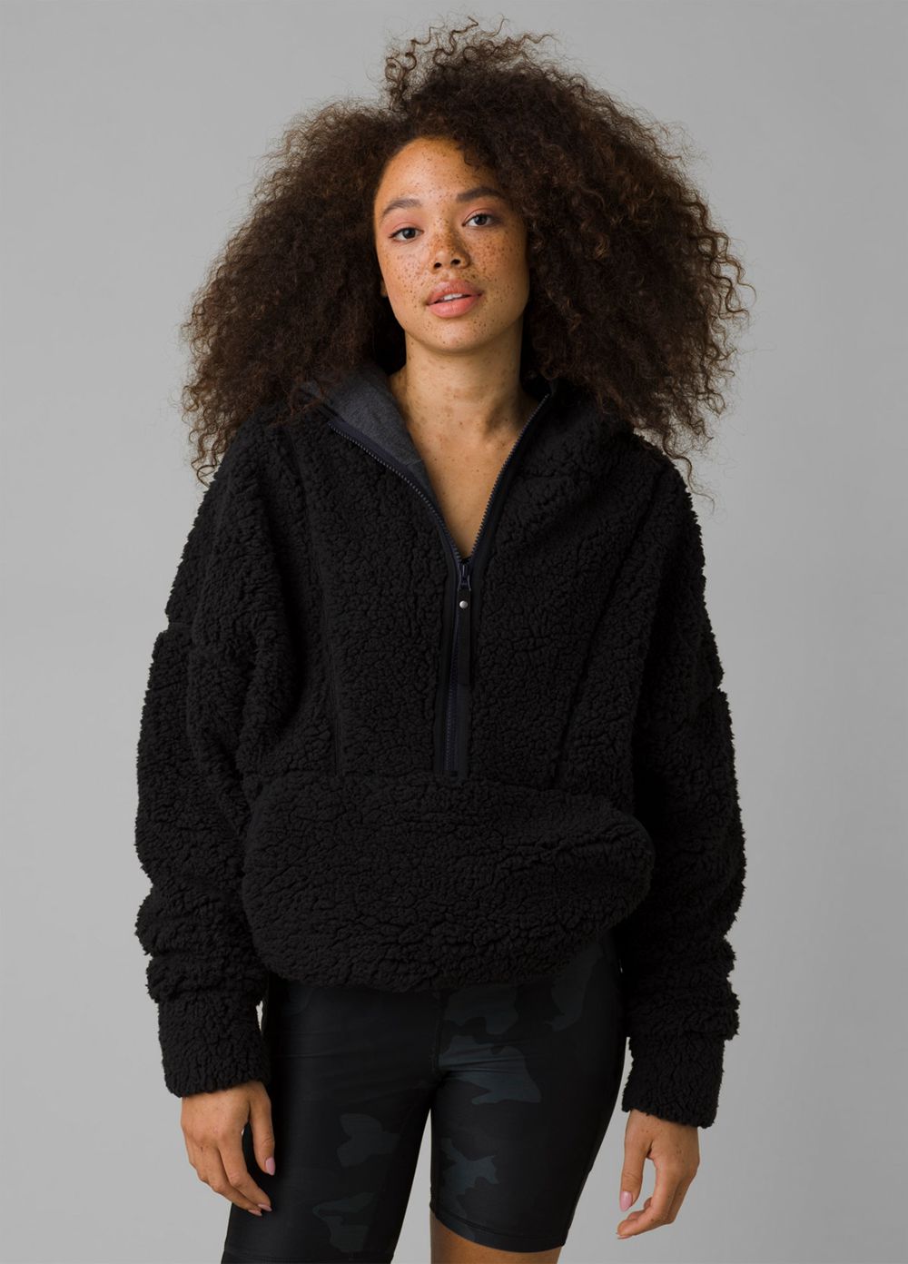 Black Women's PrAna Polar Escape Half Zip Jackets | LNTBWG465