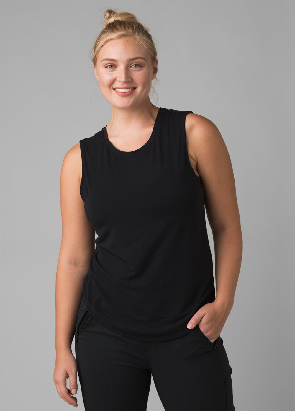 Black Women's PrAna Rogue Sleeveless Tank Top | ADCKLI358