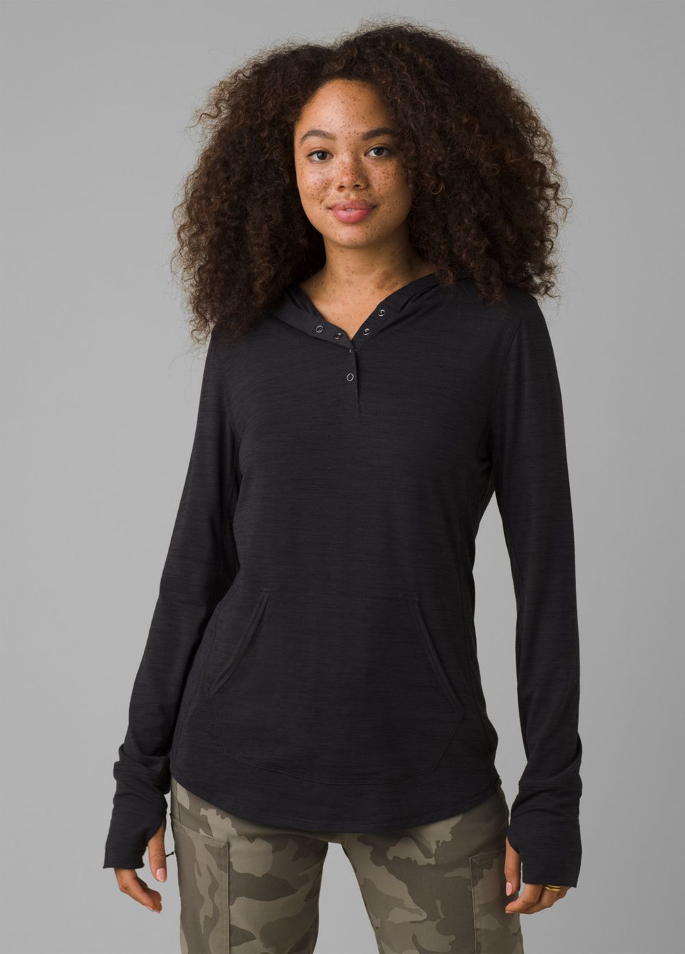 Black Women's PrAna Sol Protect Hoodie | JBNWMV690