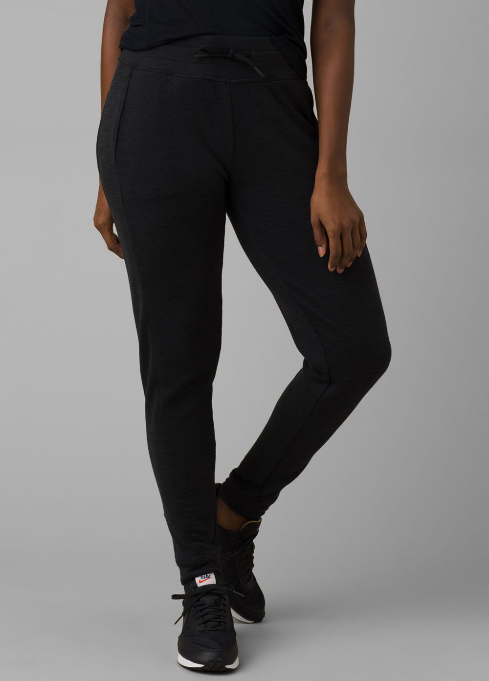 Black Women's PrAna Sunrise Jogger Leggings | KFOURC528