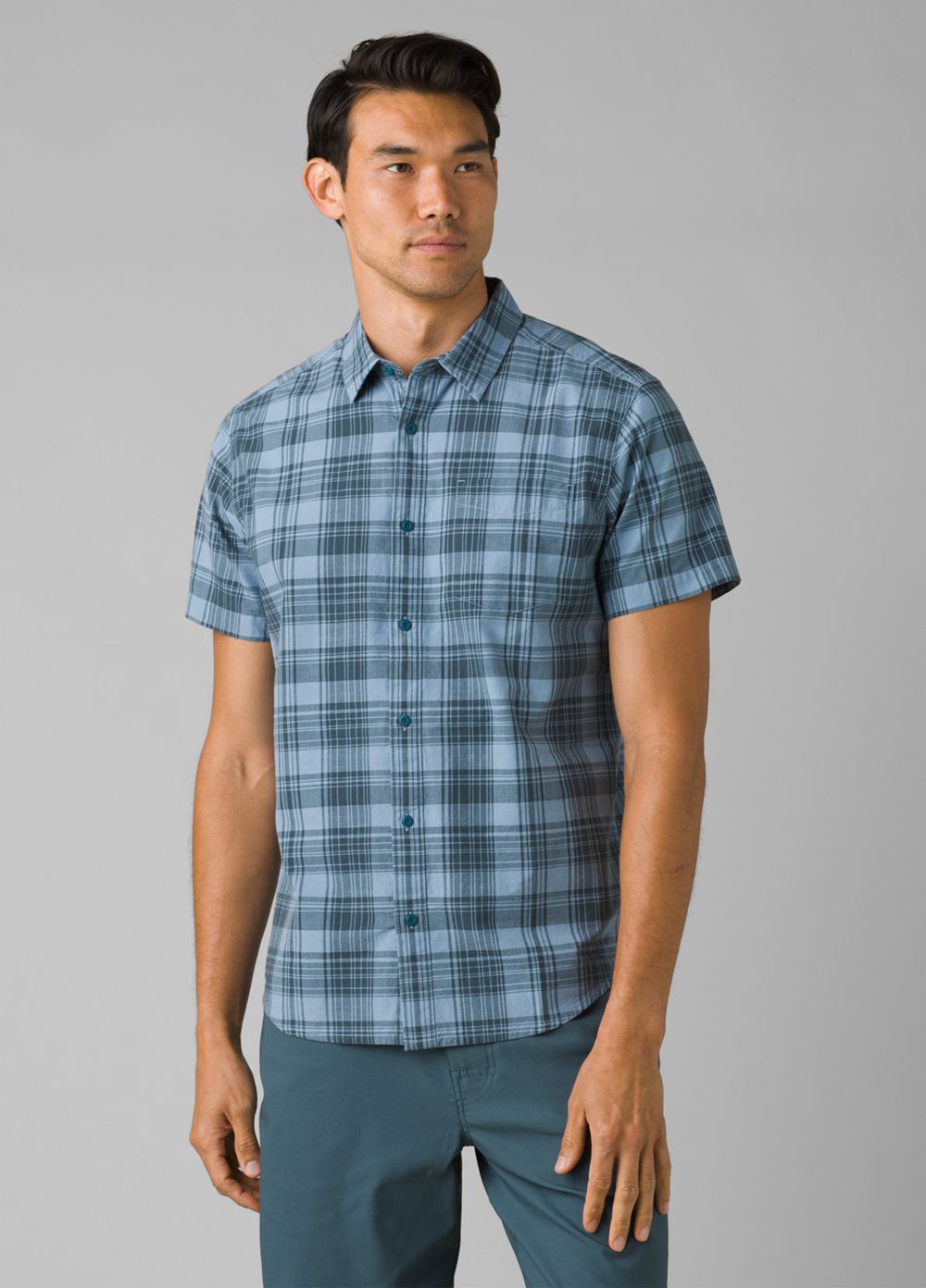 Blue Men's PrAna Benton Shirts | ACYBOK825