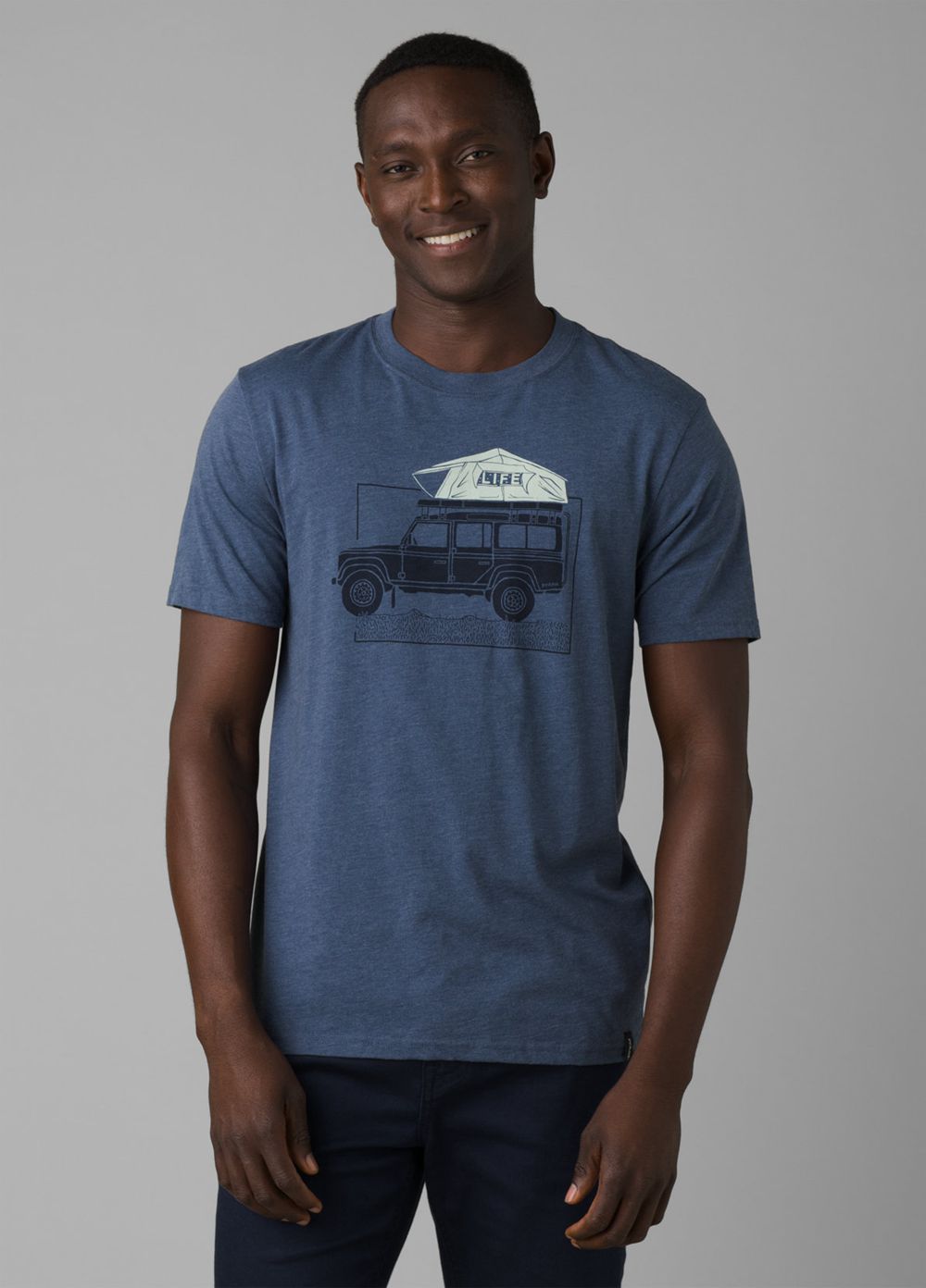 Blue Men's PrAna Camp Life Journeyman T-Shirts | ELSPCN587