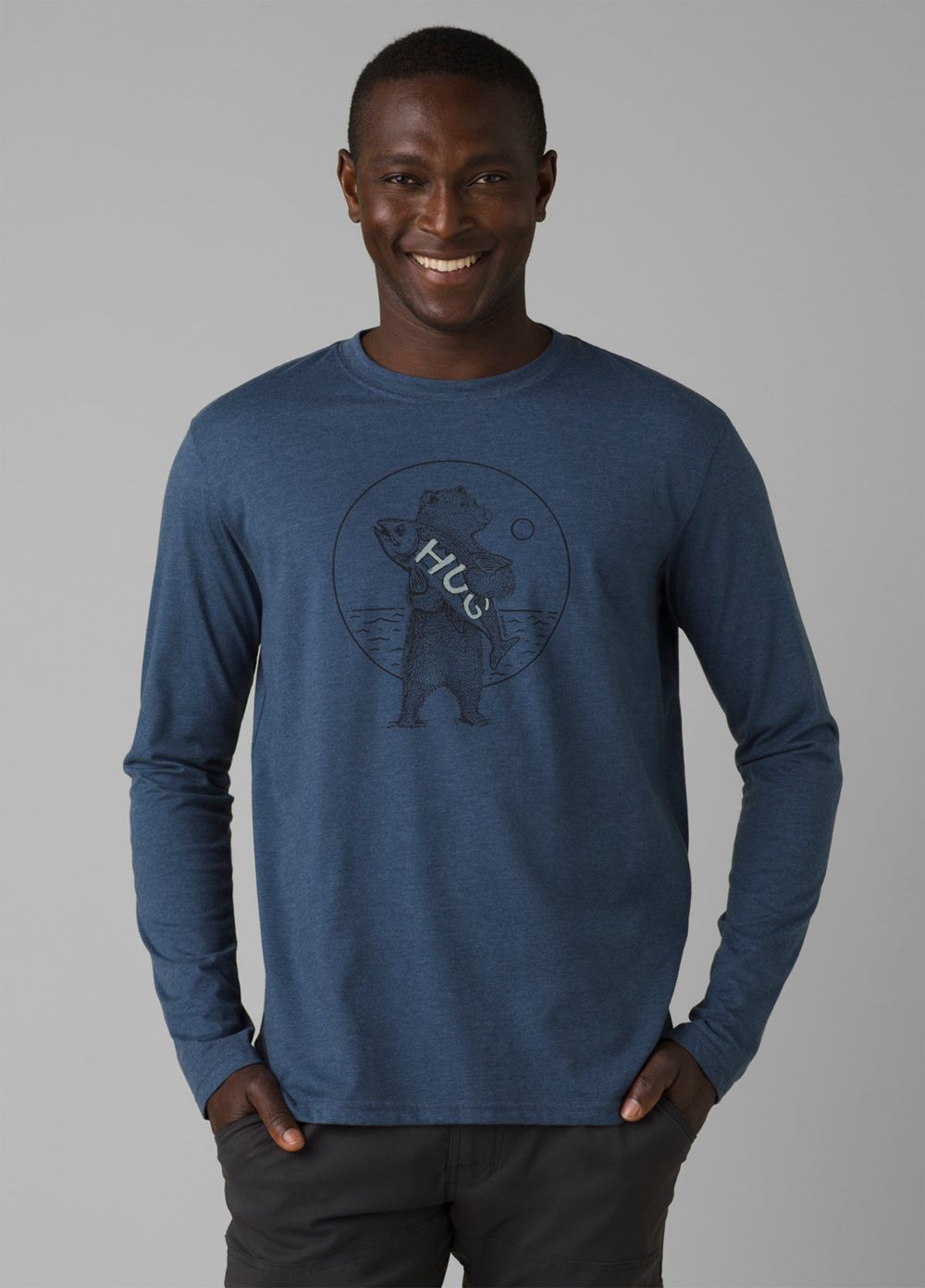 Blue Men's PrAna Journeyman Long Sleeve T-Shirts | WICXOG793