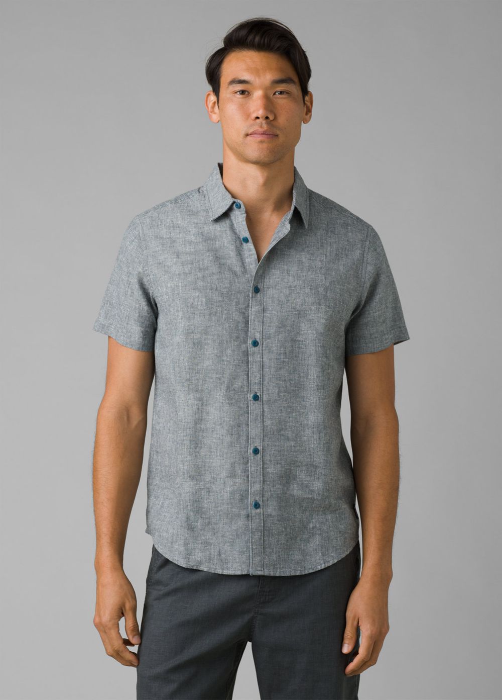 Blue Men's PrAna Lindores Shirts | KSJEBY671