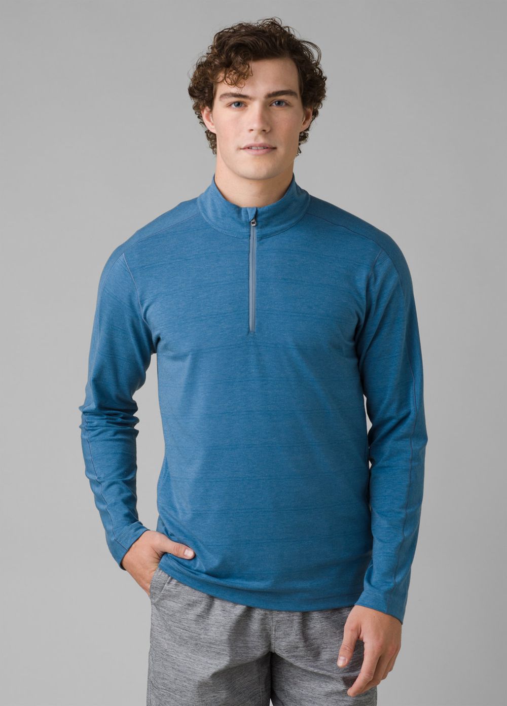 Blue Men's PrAna Watchtower 1/2 Zip Sweaters | LKRWYN068