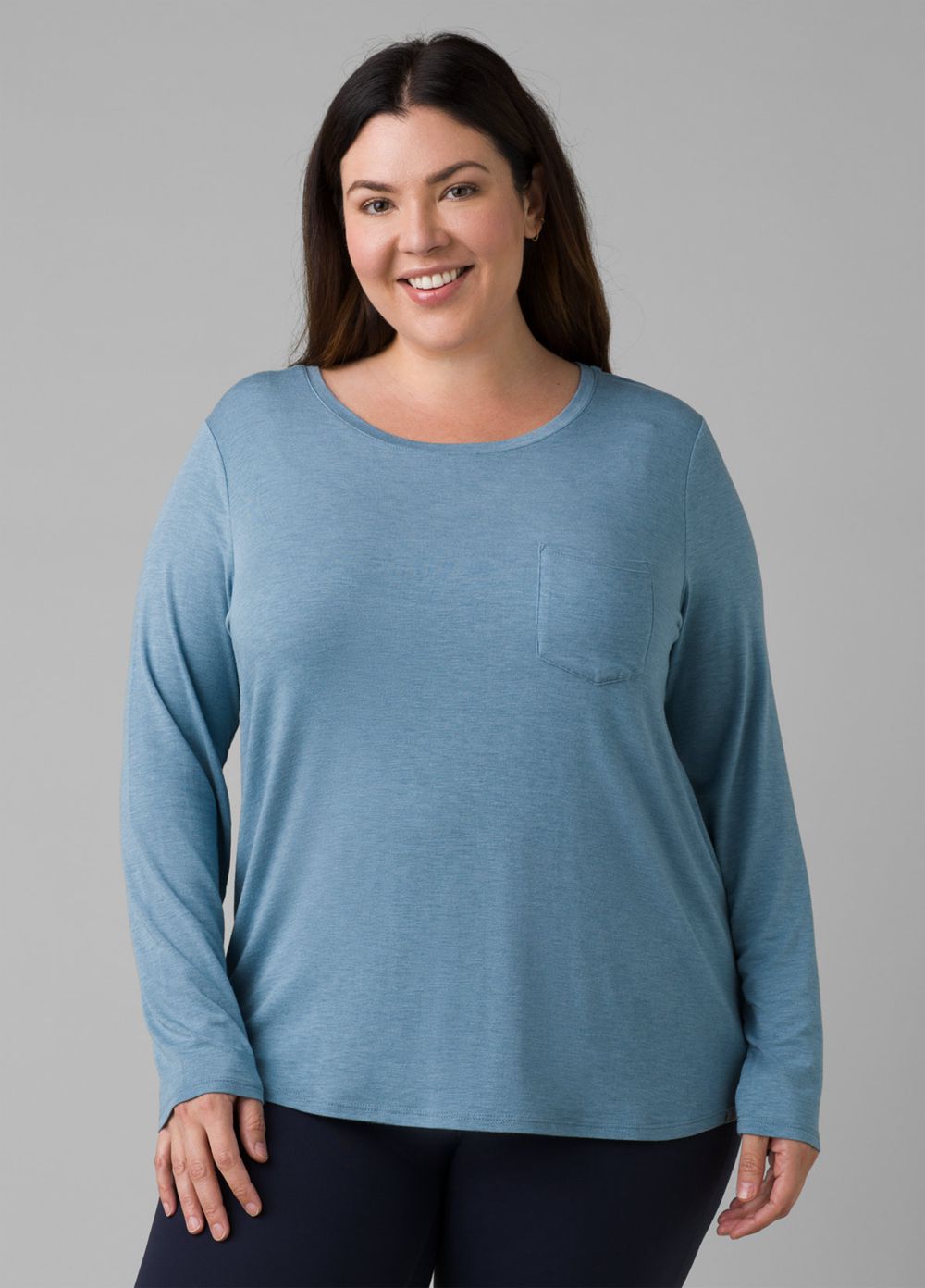 Blue Women's PrAna Foundation Long Sleeve Plus T-Shirts | ERTHIS675