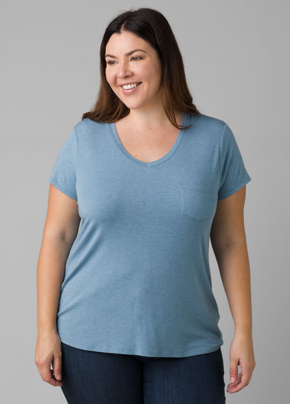 Blue Women's PrAna Foundation Short Sleeve Plus T-Shirts | OZBDHC651