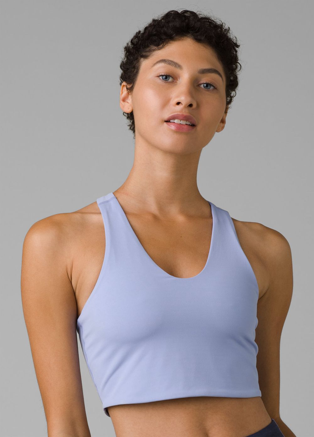 Blue Women's PrAna Momento Crop Bra | HDPJZR649