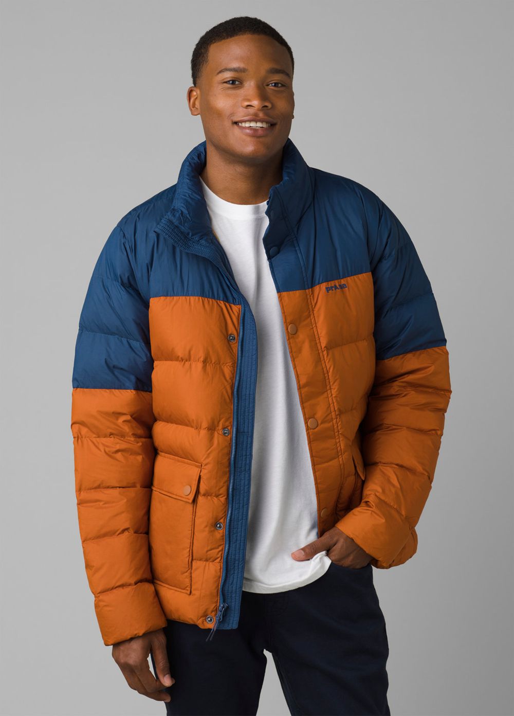 Brown Blue Men's PrAna North Palisade Jackets | LEHKBA396