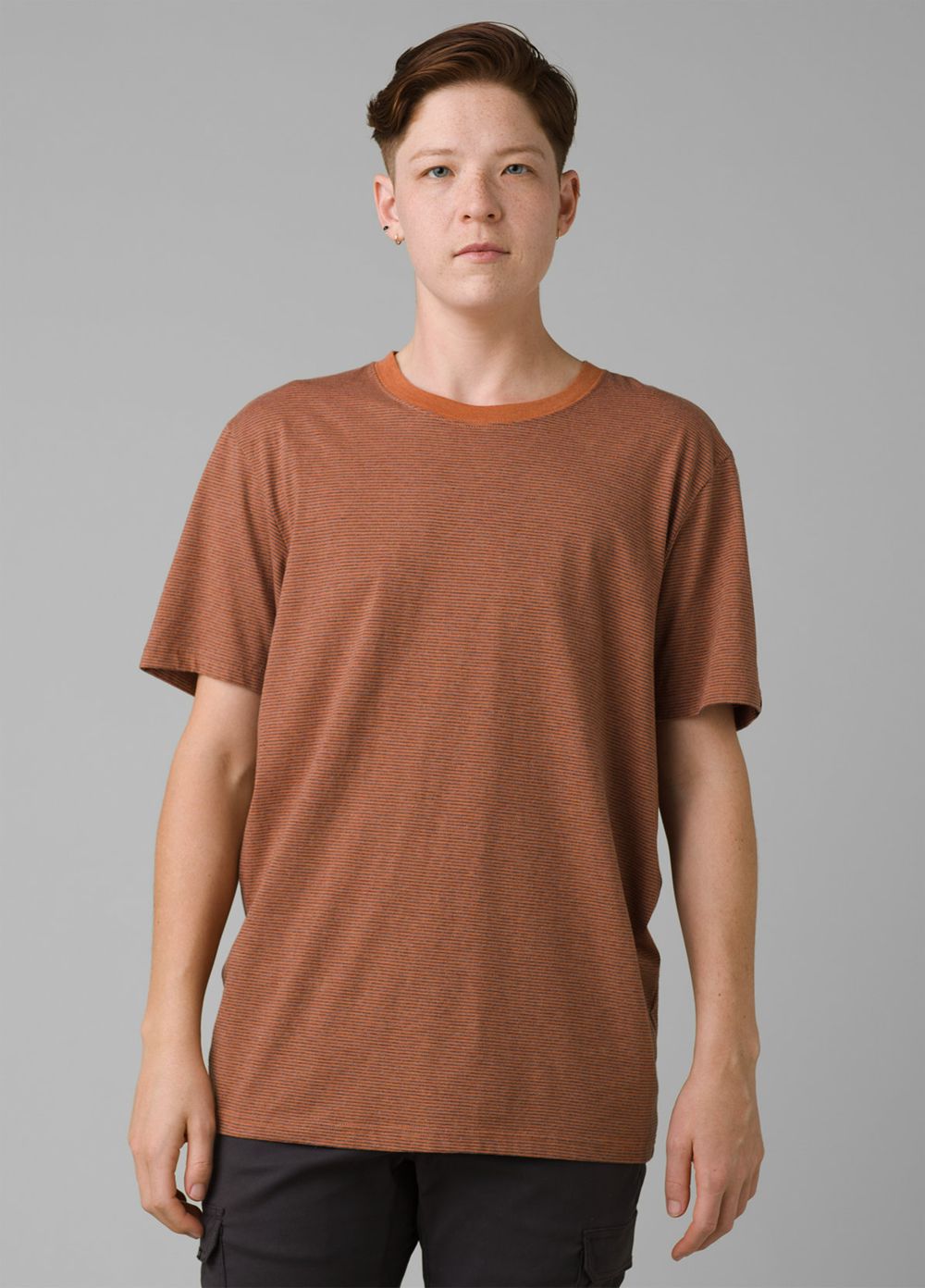 Brown Men's PrAna Crew Tall T-Shirts | UGJVST273