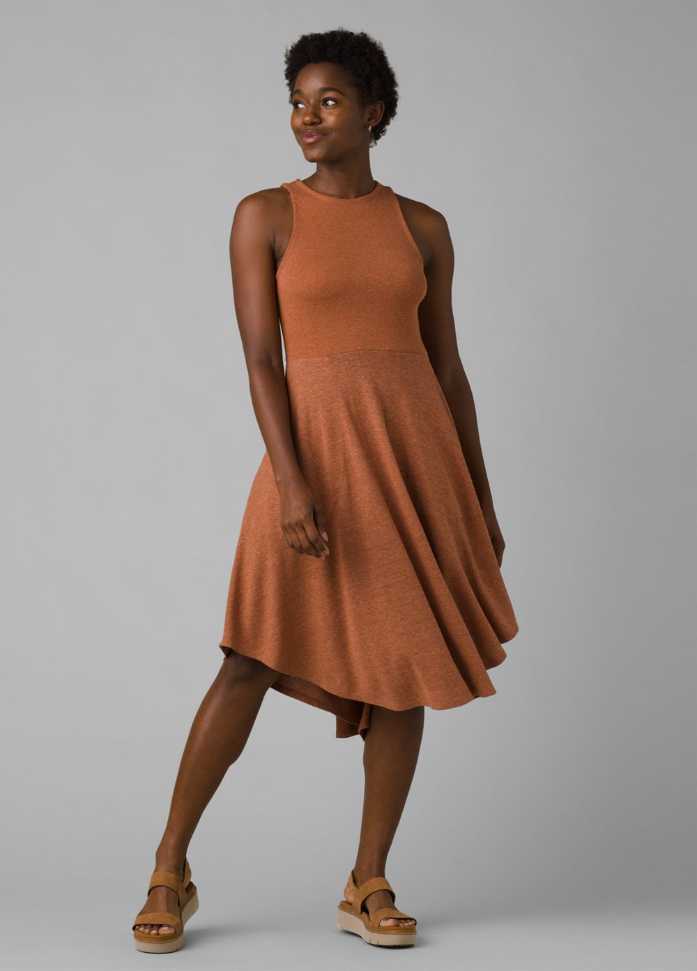 Brown Women's PrAna Cozy Up Bayjour Dresses | HMWPUX028