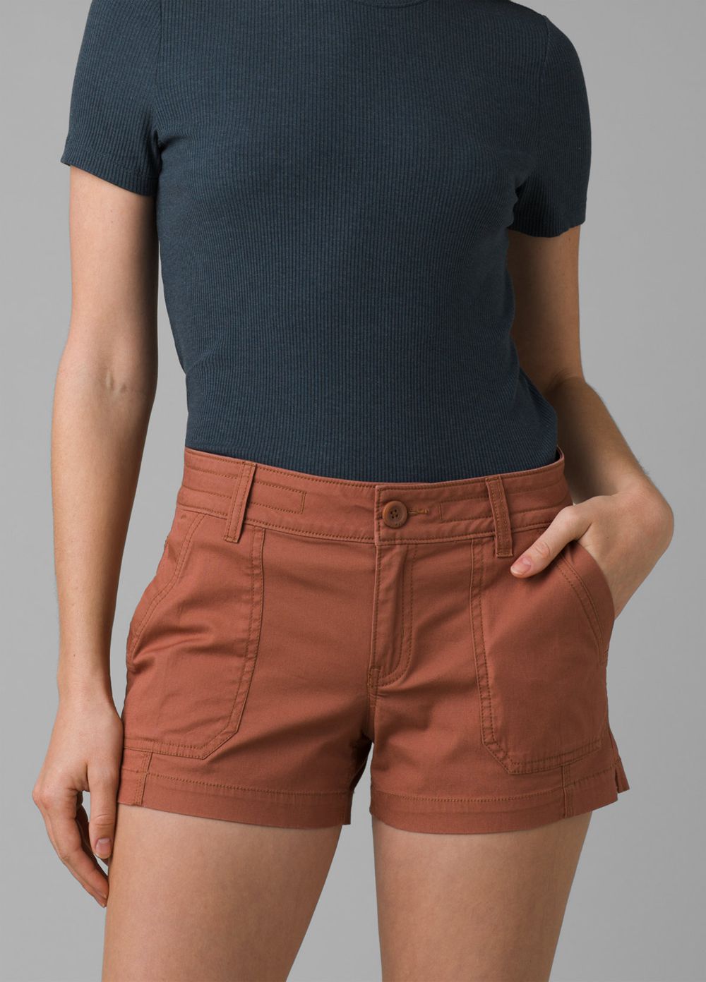 Brown Women's PrAna Elle Shorts | ZOVWMH432