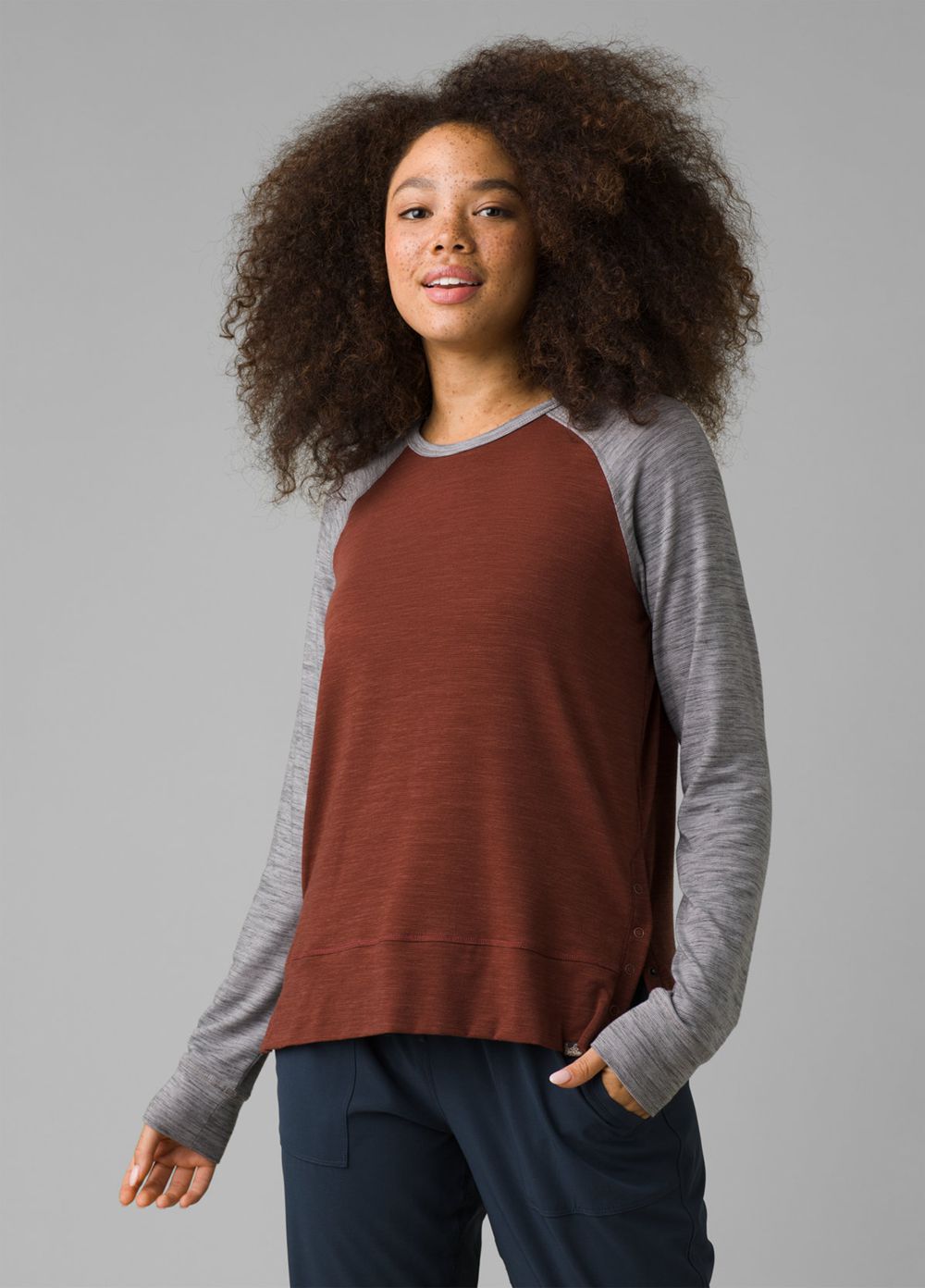 Brown Women's PrAna Sol Protect T-Shirts | JKFXGZ052