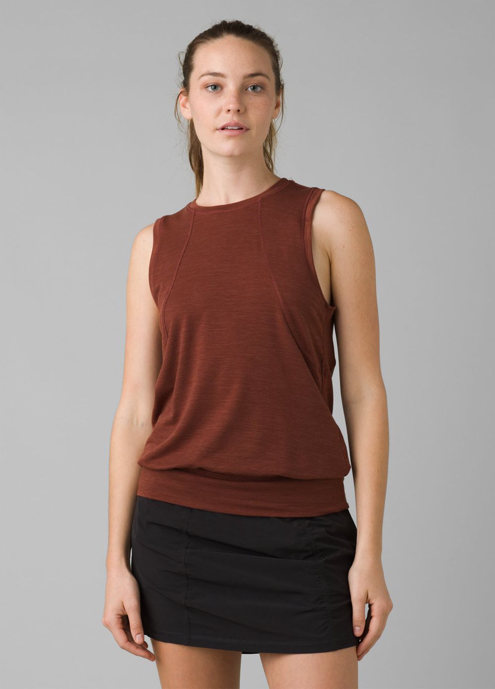 Brown Women's PrAna Sol Protect Tank Top | KZEXSQ192