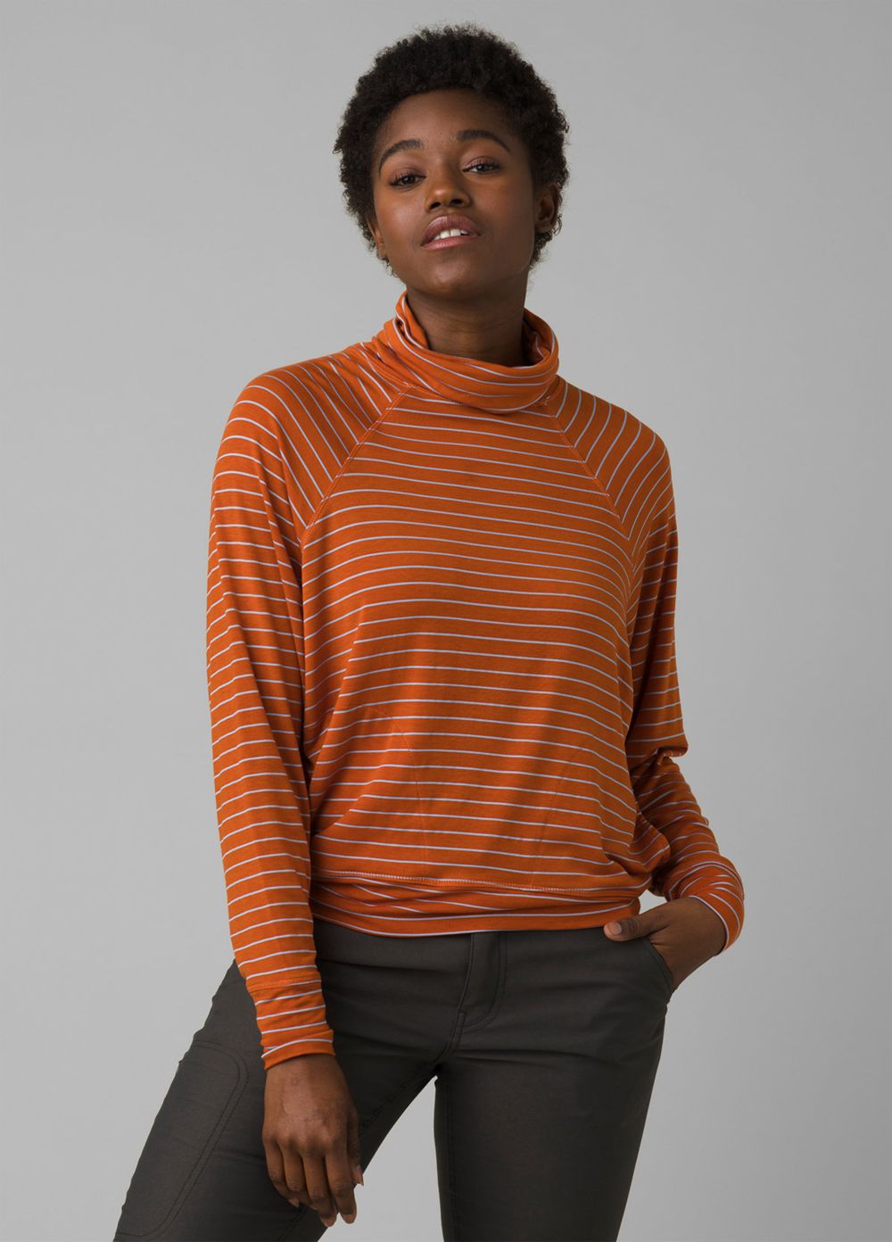 Brown Women's PrAna Sol Protect Turtleneck Shirts | XTKFSU897