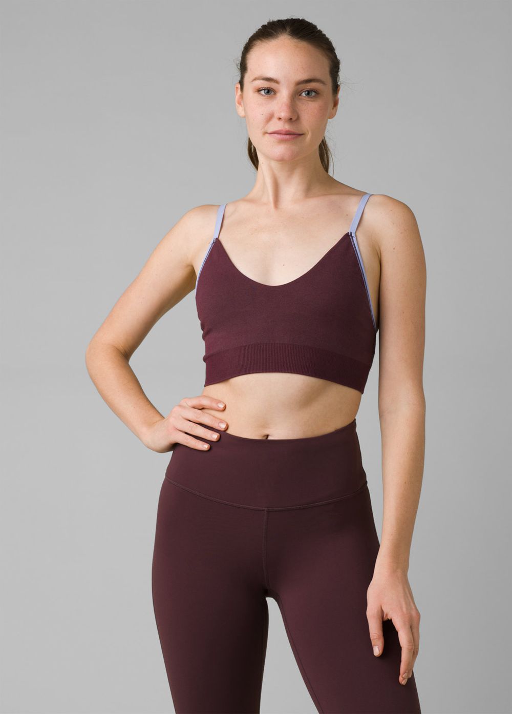 Burgundy Women's PrAna Sopra Seamless Bra | ZVXIAB185