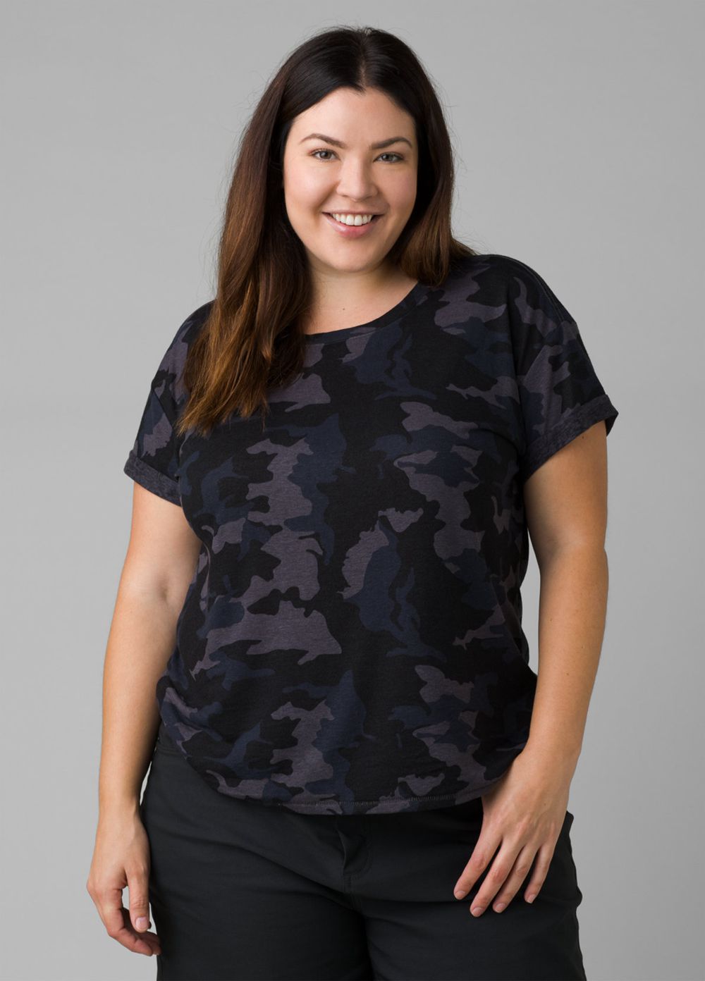 Camouflage Women's PrAna Cozy Up Plus T-Shirts | COHFXK659