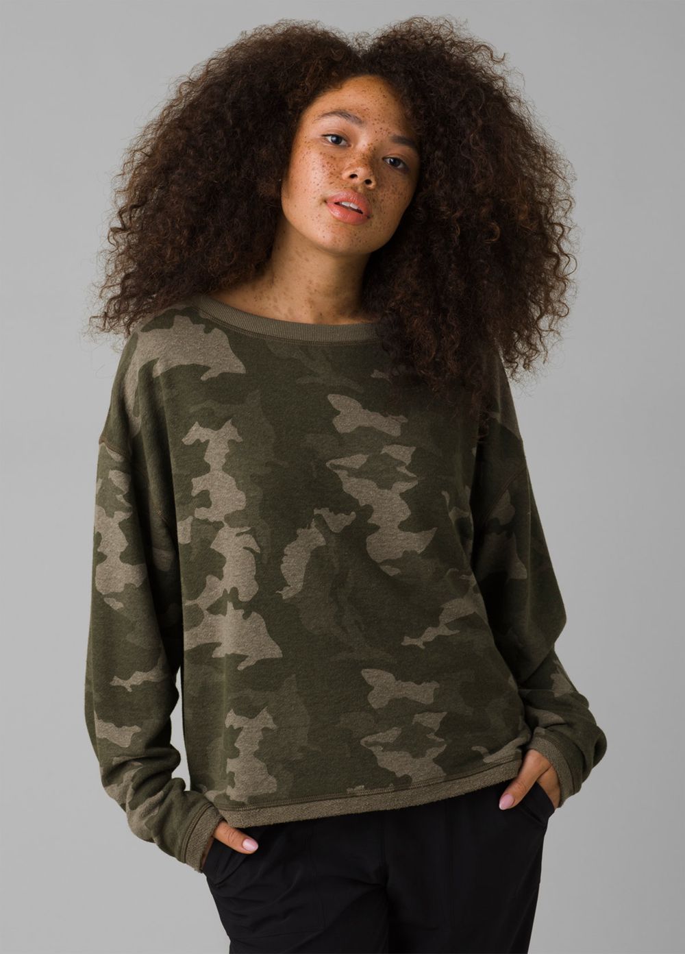 Camouflage Women's PrAna Cozy Up Polmdale Sweaters | STXHDG943