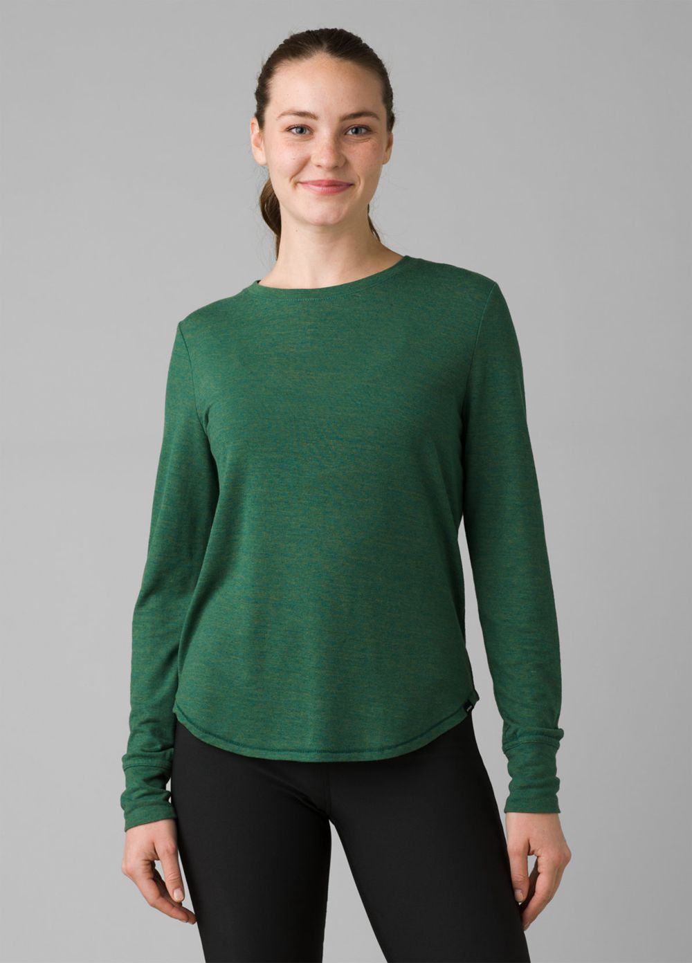 Green Women's PrAna Cozy Up Long Sleeve T-Shirts | LSCRHN890