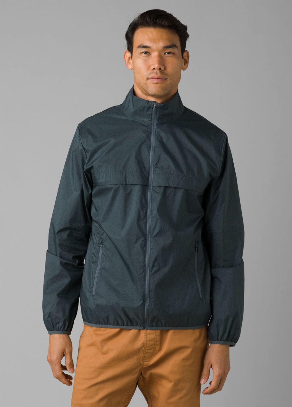 Grey Blue Men's PrAna Transit Range Windbreaker Jackets | KAYOMF317