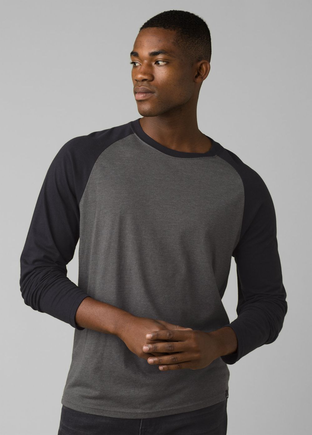 Grey Men's PrAna Baseball Raglan T-Shirts | ZHCKQU381