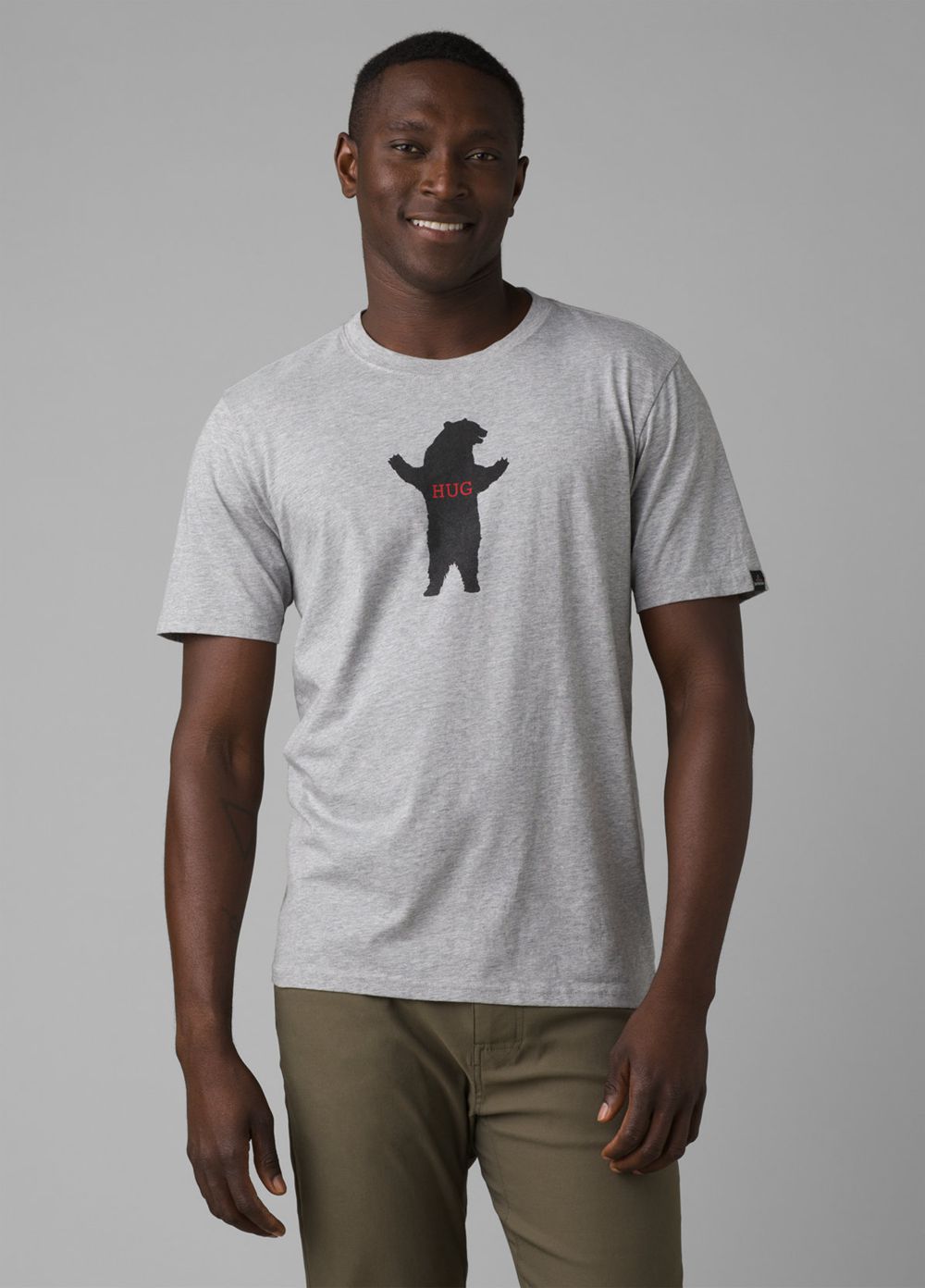 Grey Men's PrAna Bear Squeeze Journeyman T-Shirts | DXLZMJ390