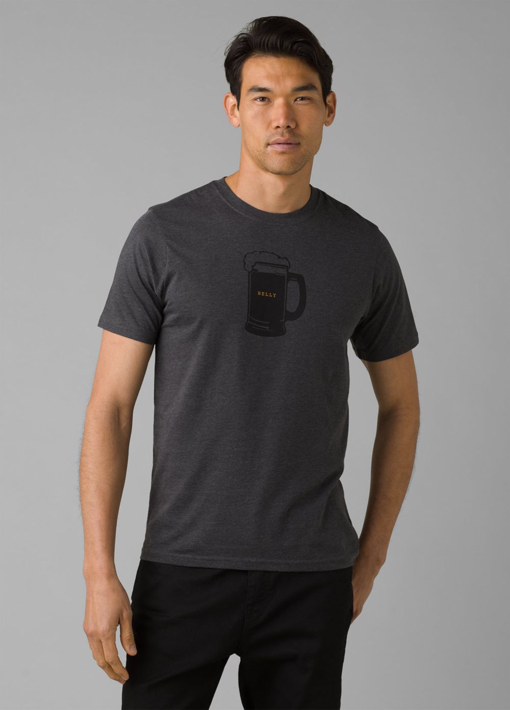 Grey Men's PrAna Beer Belly Journeyman T-Shirts | HIKRCQ715