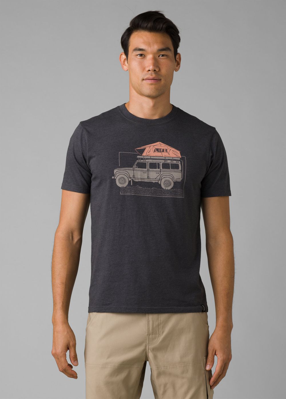 Grey Men's PrAna Camp Life Journeyman T-Shirts | LIMUSX895