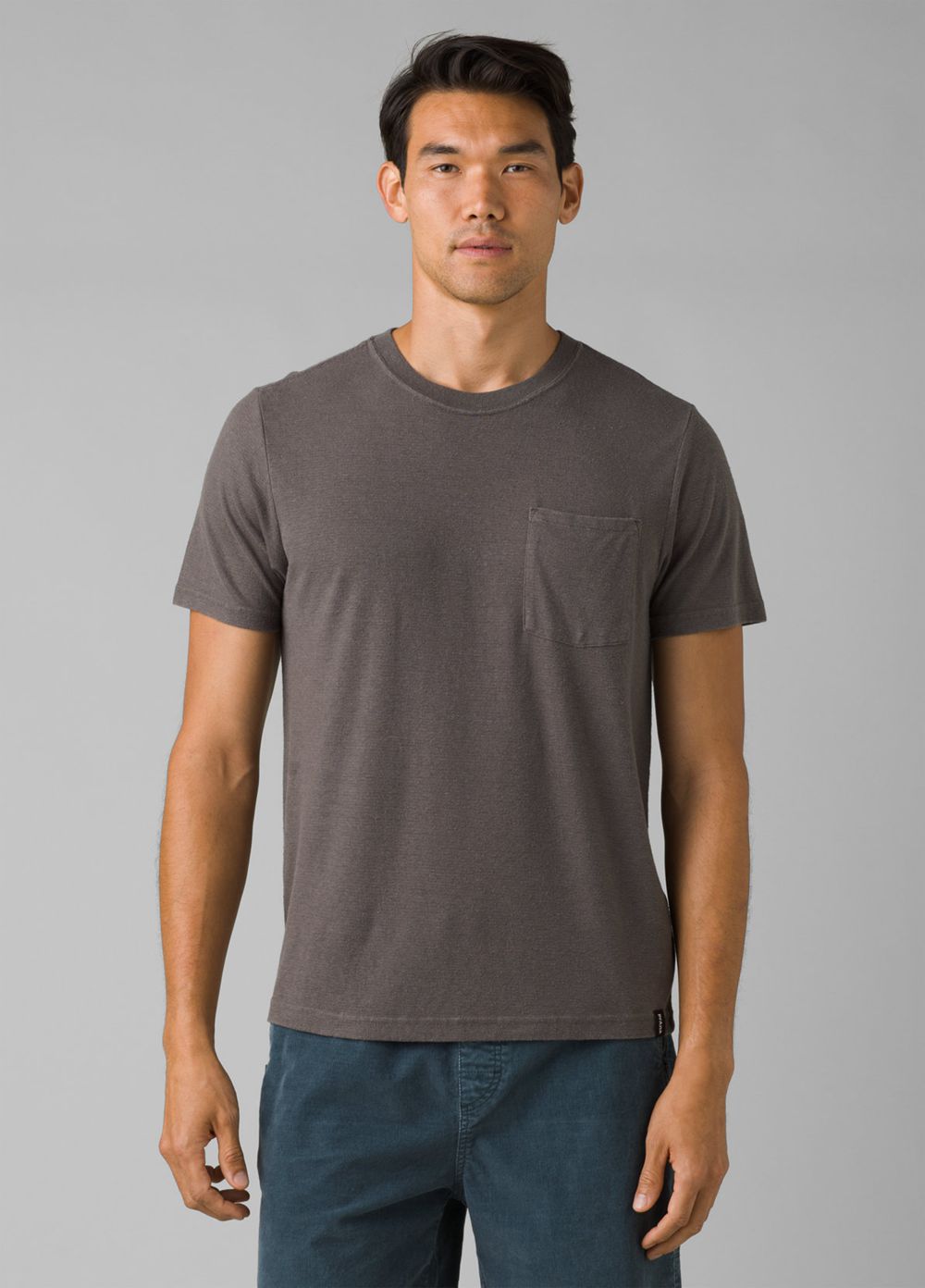 Grey Men's PrAna Cardiff Short Sleeve Pocket T-Shirts | JWCPVA680