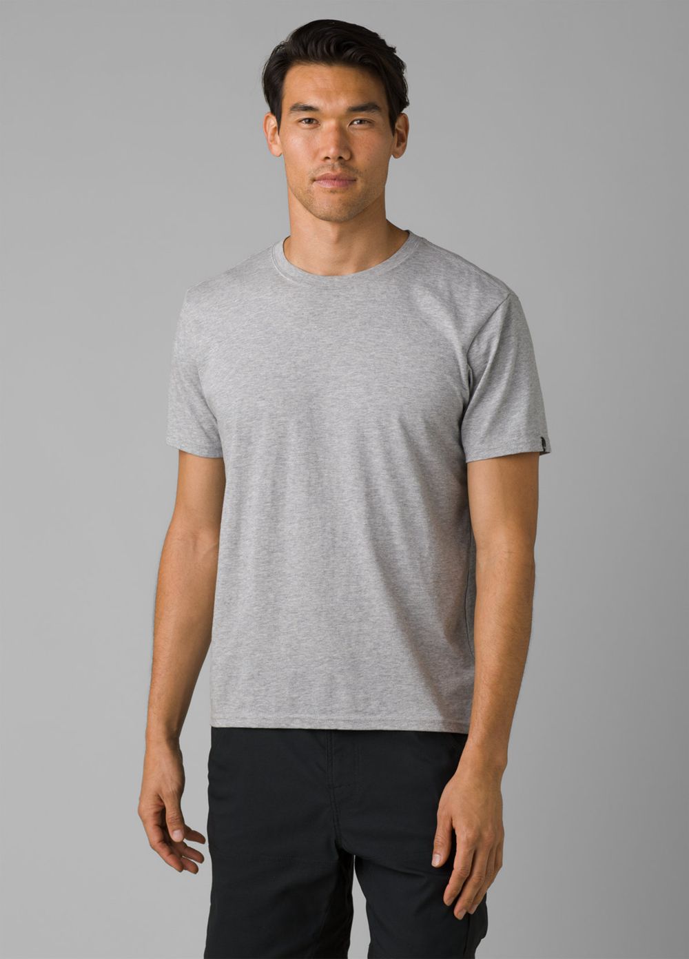 Grey Men's PrAna Crew T-Shirts | URNLIT294