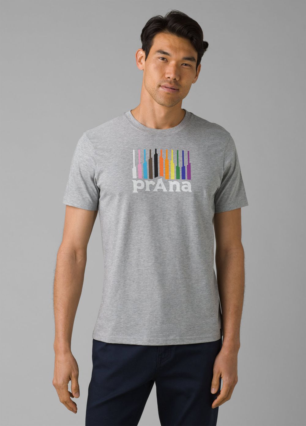 Grey Men's PrAna Pride Mountain Short Sleeve Tee T-Shirts | UNSWGQ158