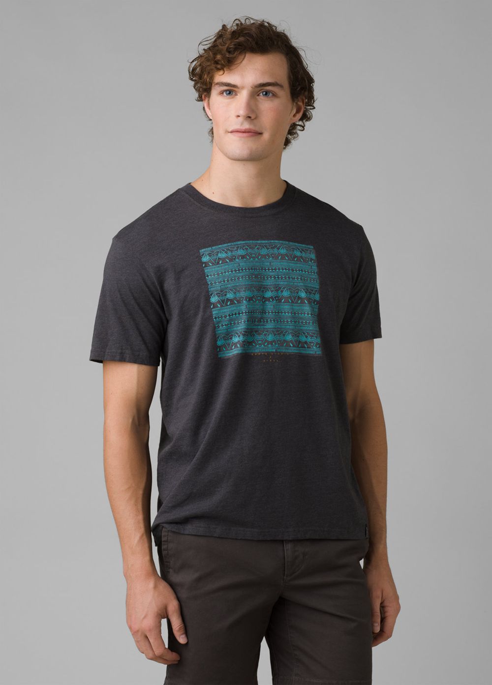 Grey Men's PrAna Roots Studio Graphic T-Shirts | AJVDNS054