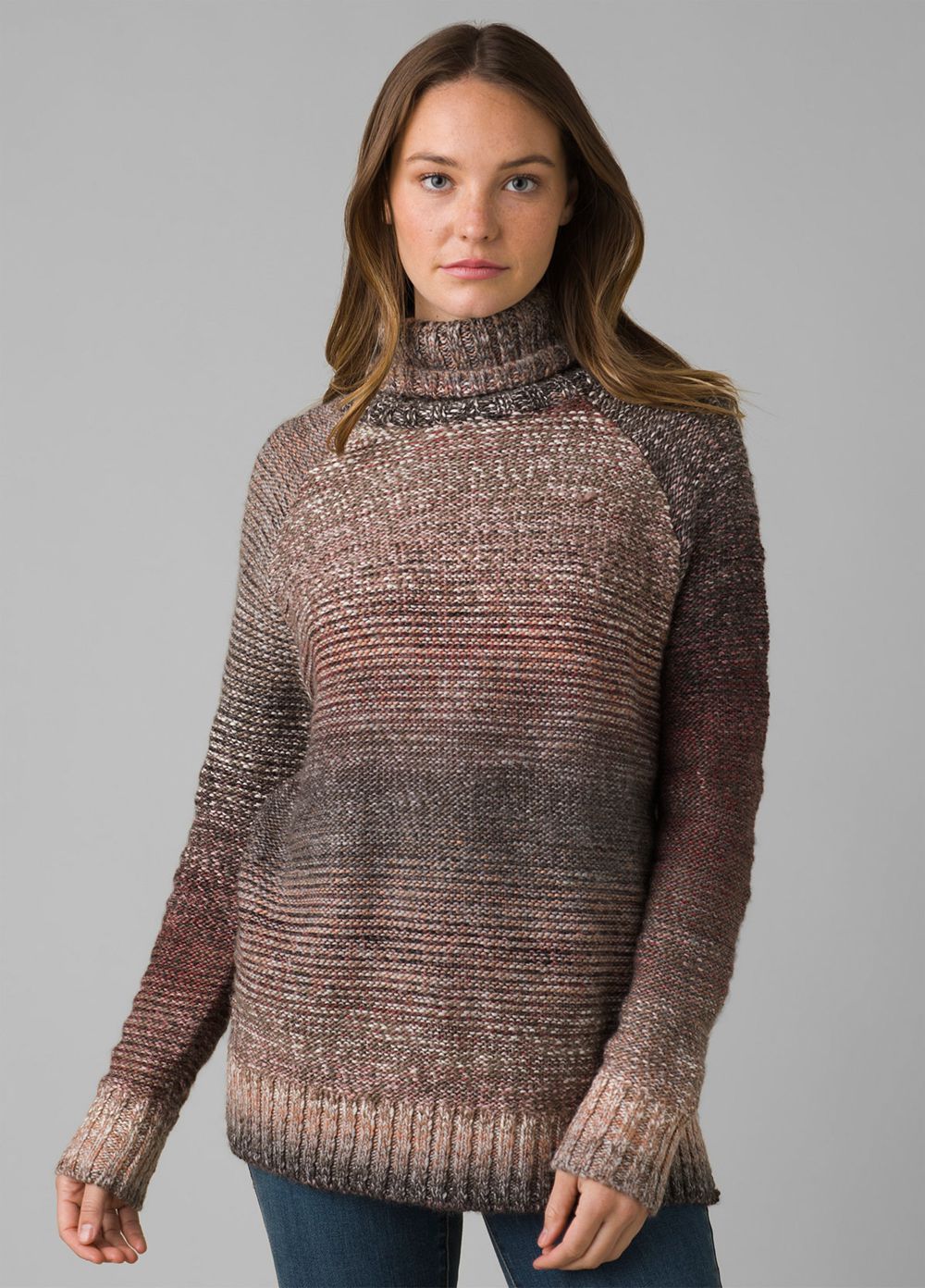 Grey Women's PrAna Autum Rein Tunic Sweaters | YSUPBK453