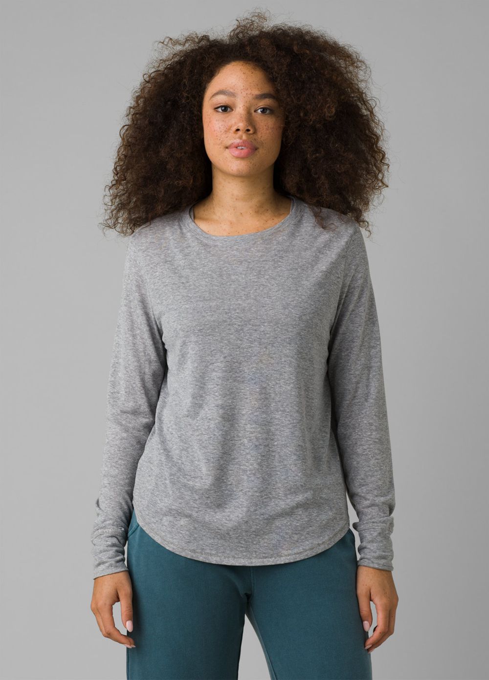 Grey Women's PrAna Cozy Up Long Sleeve T-Shirts | MJWFZC216