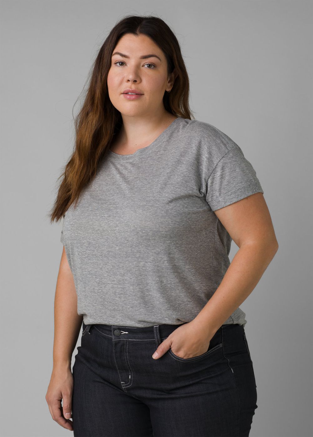 Grey Women's PrAna Cozy Up Plus T-Shirts | EPHVSQ172