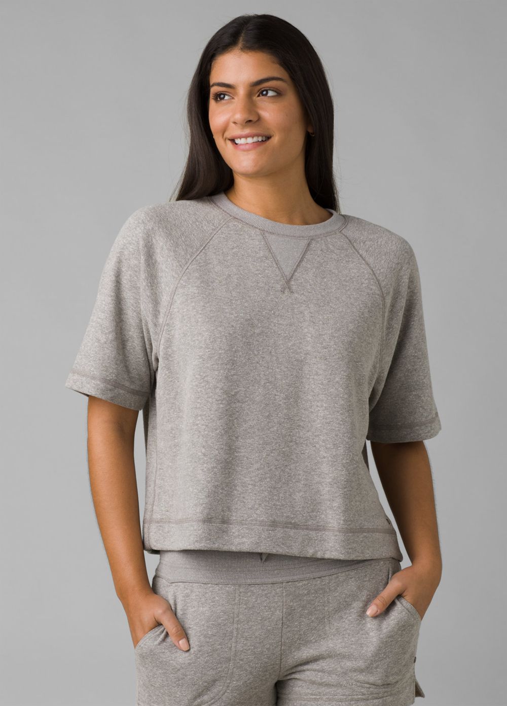 Grey Women's PrAna Cozy Up Sunfair Shirts | BOWMLE096