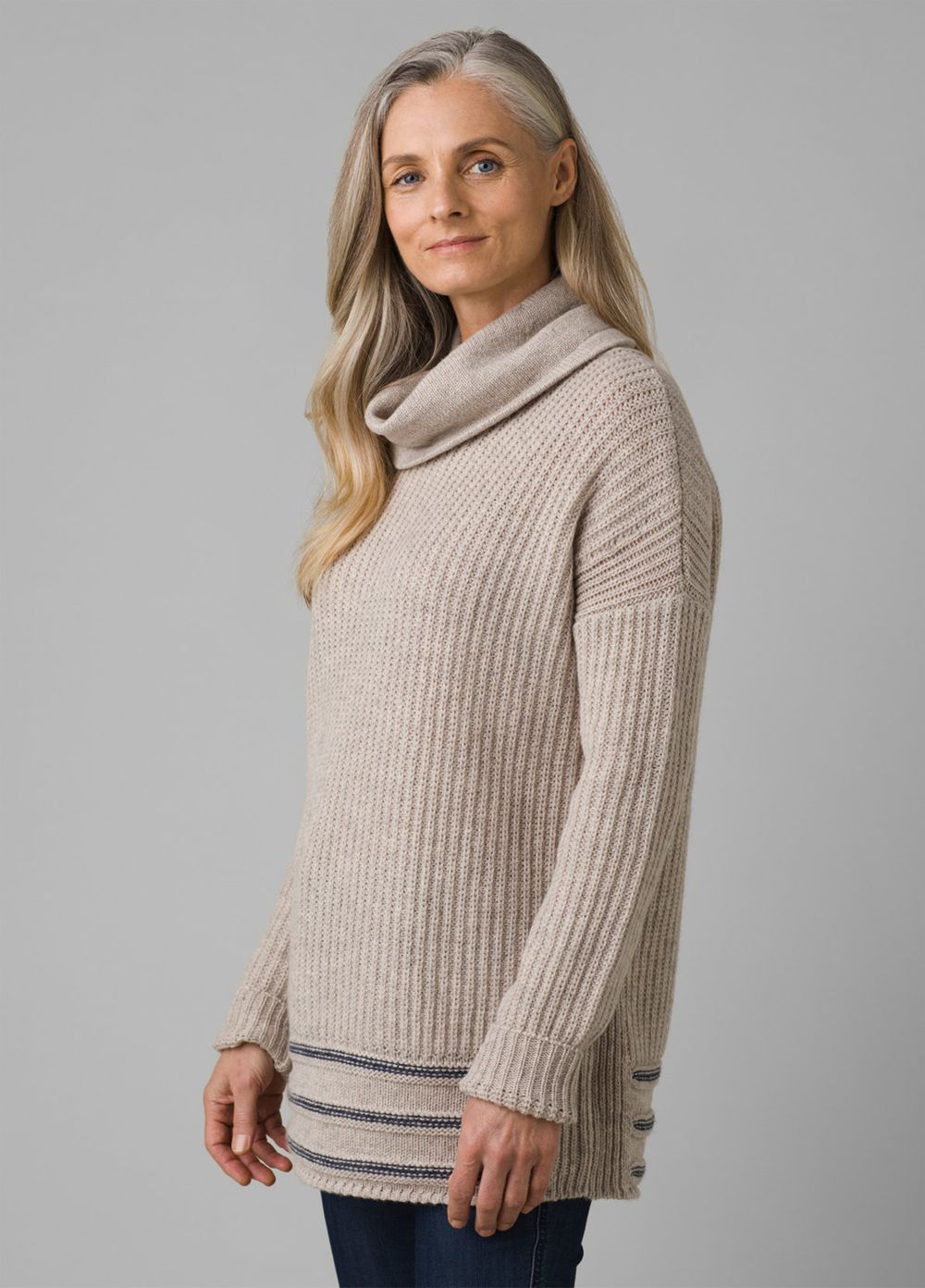 Grey Women's PrAna Funen Loop Tunic Sweaters | TNHKOQ793