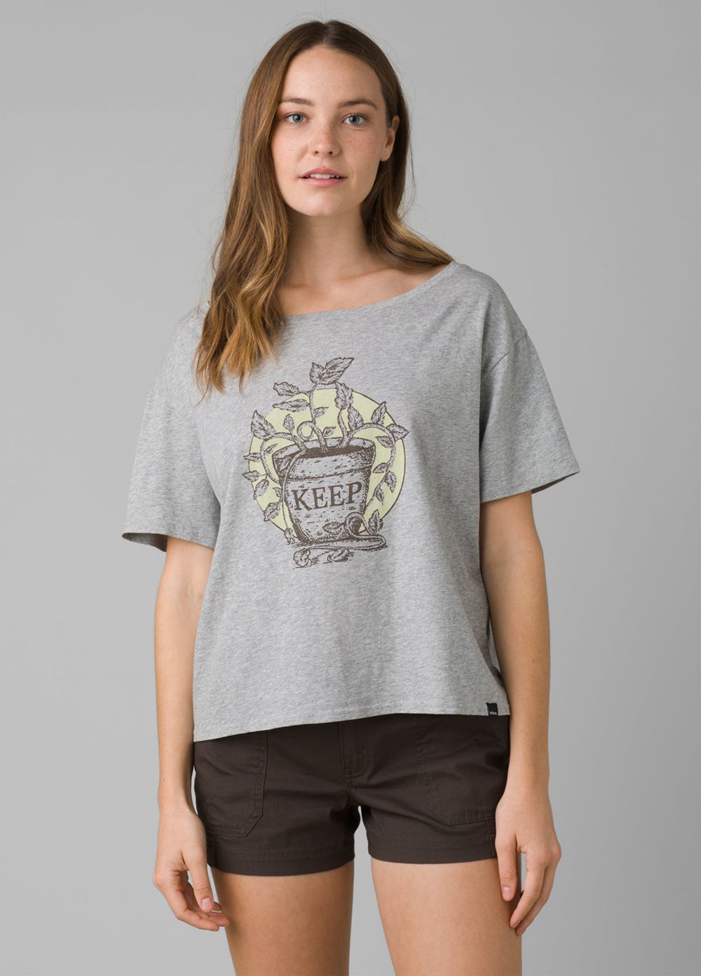 Grey Women's PrAna Journeyman Tee 2.0 T-Shirts | FOMSZI216