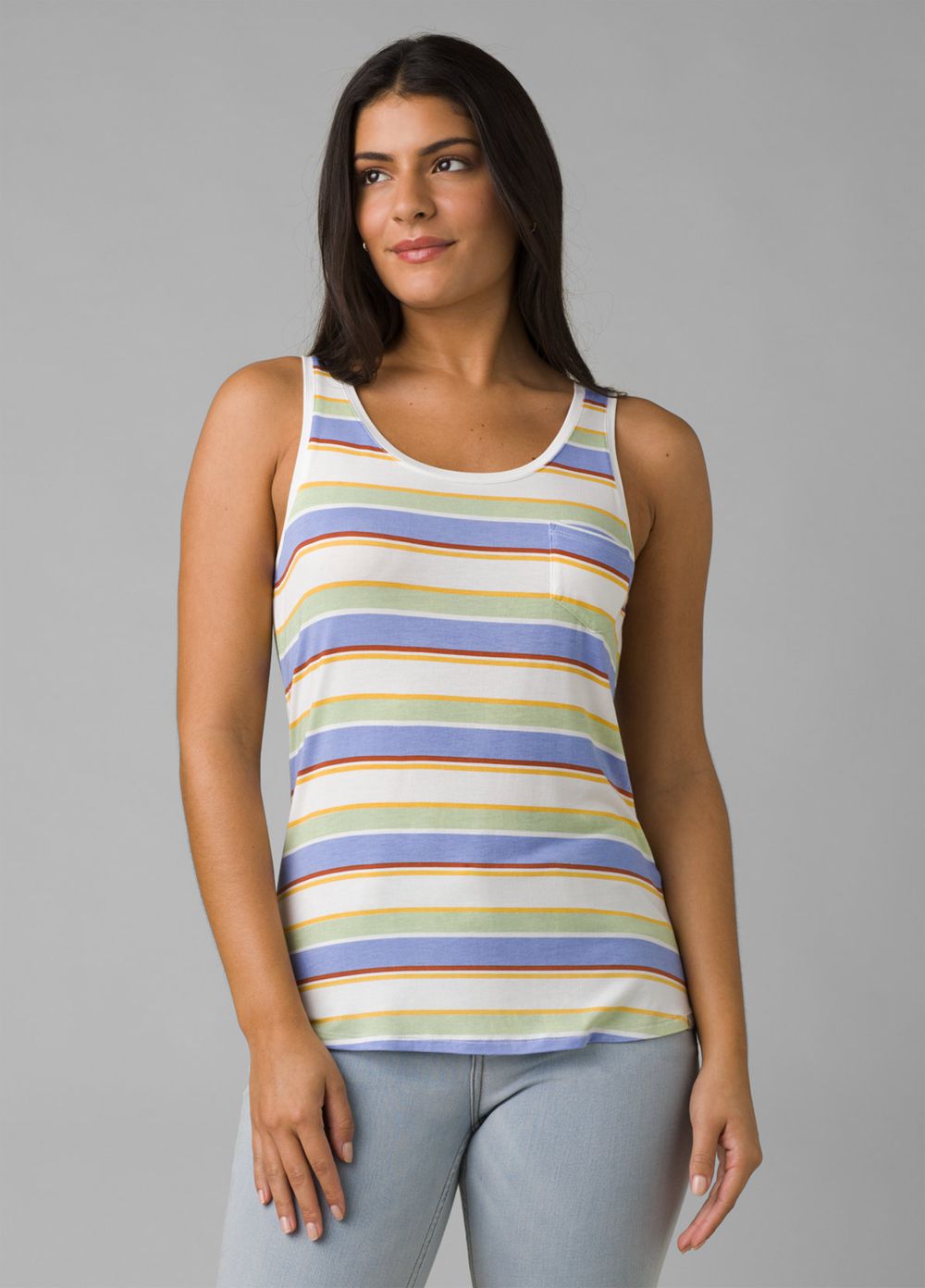 Multicolor Women's PrAna Foundation Scoop Neck Tank Top | ELHBMA308