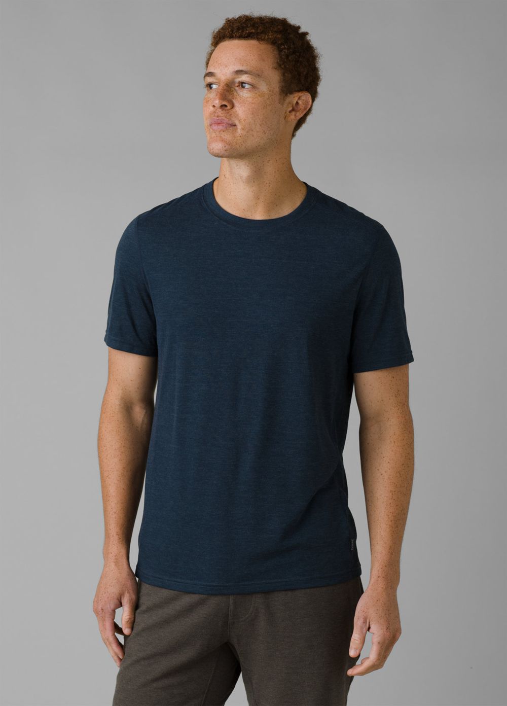 Navy Men's PrAna Prospect Heights Crew T-Shirts | ISULMK258