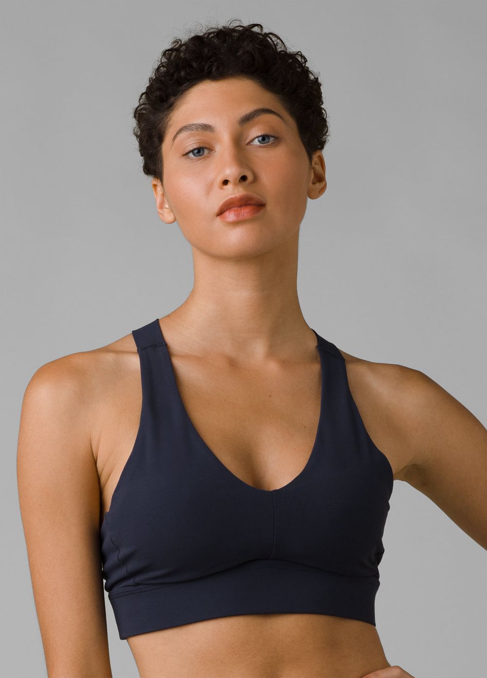 Navy Women's PrAna Layna Bra | XSWVZG205