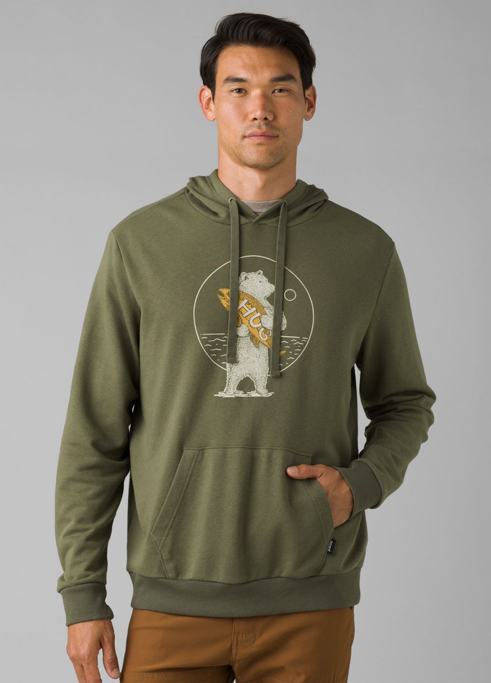 Olive Men's PrAna Journeyman Hoodie | WOZBIN015