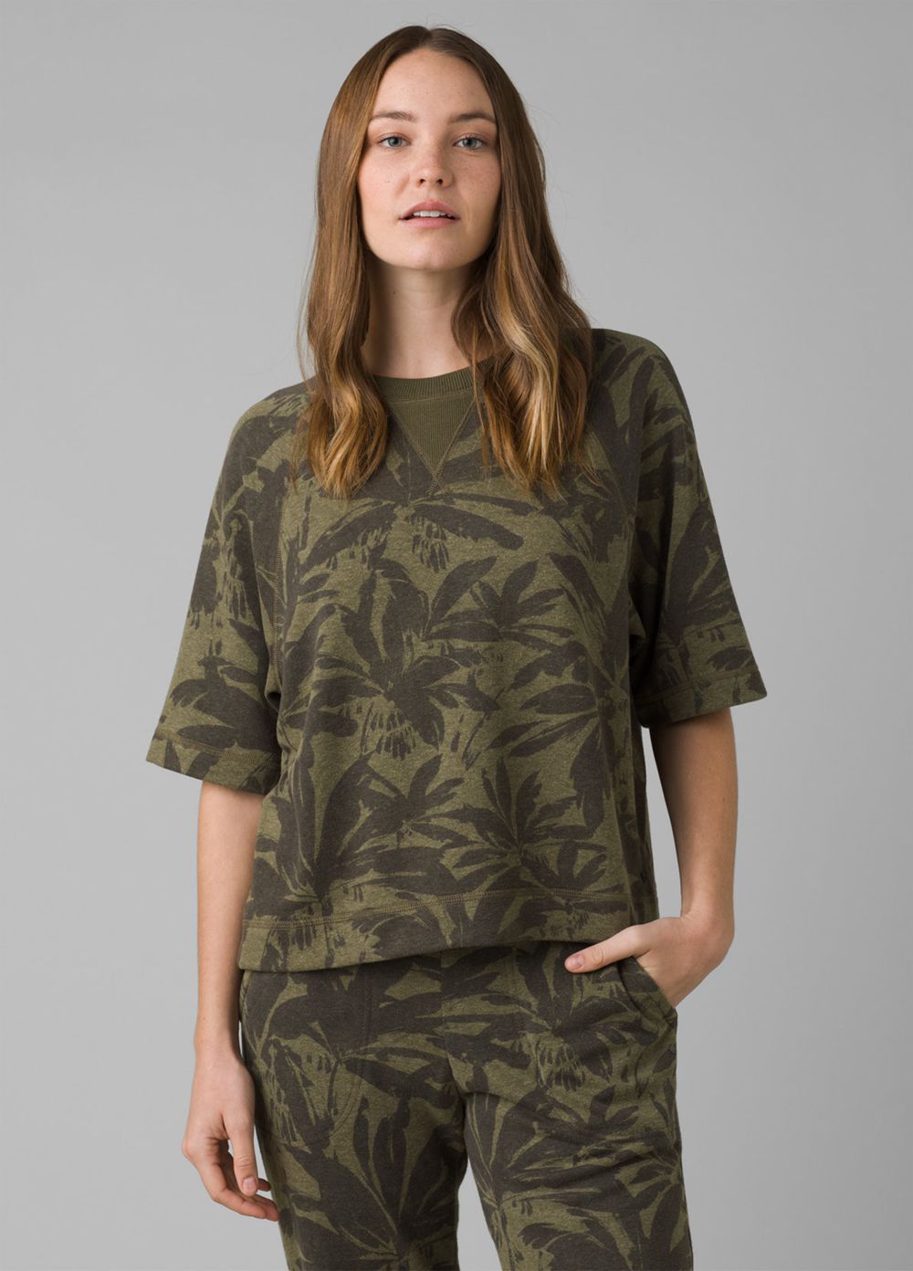 Olive Women's PrAna Cozy Up Sunfair Shirts | MDOWUV841